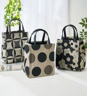 「尾州織　ジャカード手提げバッグ（ハンドバッグ）」｜詳細画像