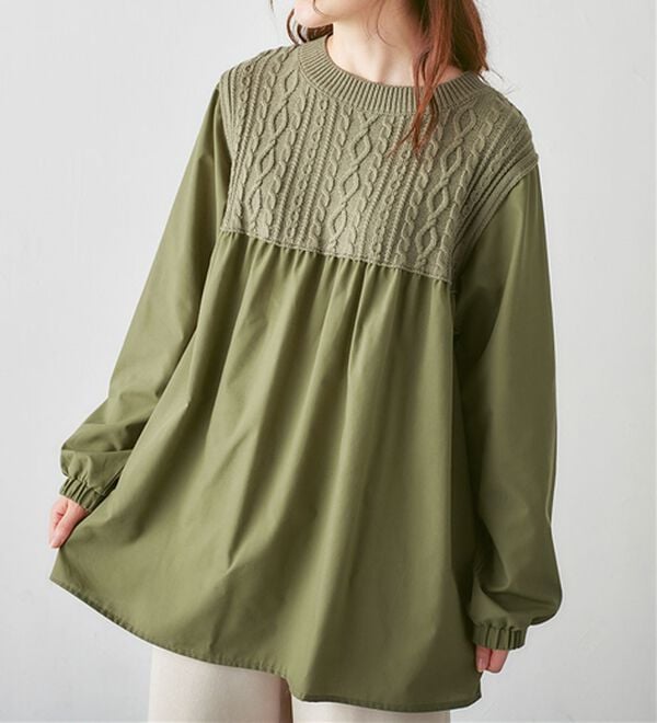 Viola e Viola（ヴィオラ エ ヴィオラ）の「ケーブルニットドッキングチュニック（チュニック）」｜詳細画像