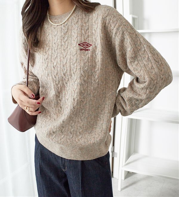 alotta（アロッタ）の「【ＵＭＢＲＯ】ミニケーブルニットトップス（ニット・セーター）」｜詳細画像