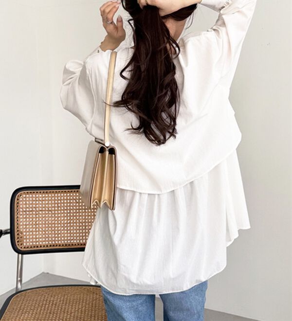 GeeRA（ジーラ）の「羽織にもなる！ペプラムシャツチュニック（チュニック）」｜詳細画像