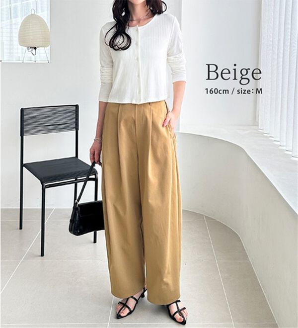 GeeRA（ジーラ）の「楽なのに美脚見えワイドカーブパンツ（フルレングスパンツ）」｜詳細画像