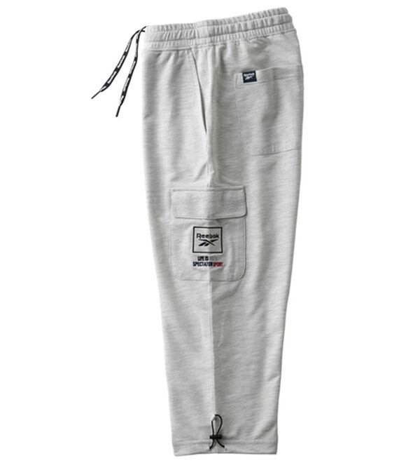 「＜リーボック＞吸汗速乾７分袖トレーナー＆７分丈カーゴパンツ（メンズトレーナー）」｜杢グレー(パンツ)