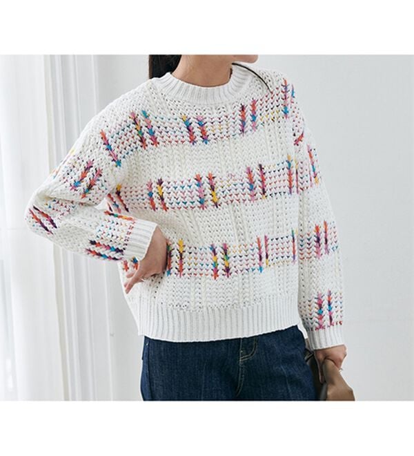 RANAN（ラナン）の「カラフルニットプルオーバー（ニット・セーター）」｜詳細画像