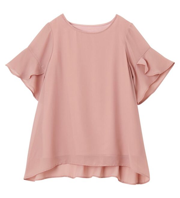 GeeRA（ジーラ）の「【接触冷感】異素材シフォンレイヤードチュニック（チュニック）」｜詳細画像