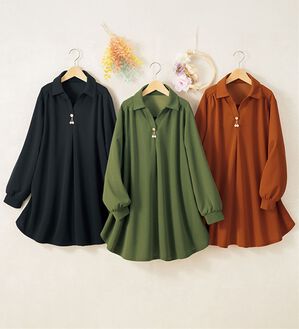 ルフラン（ルフラン）の「【３色組】ゆったりスキッパーチュニック＜チェリコ＞（カットソー）」｜3色組