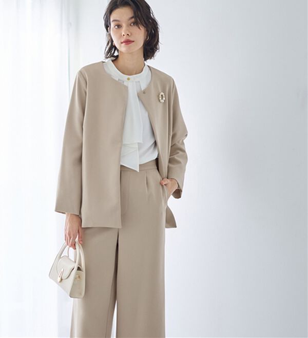 GeeRA（ジーラ）の「【２点セット】フレアーラインジャケットワイドパンツセットアップスーツ（その他スーツ）」｜詳細画像