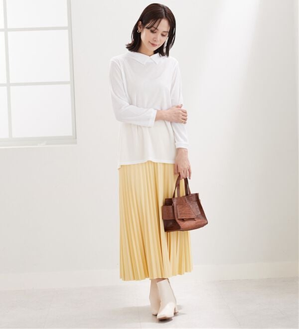 BELLUNA（ベルーナ）の「【新色追加】&ldquo;2点セット&rdquo;あぜ素材ベストアンサンブル（アンサンブル）」｜詳細画像