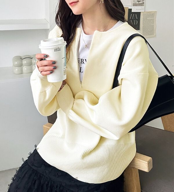 ラッセルノ　ベロアハーフジッププルオーバー ラッセルノ ベロアハーフジッププルオーバー