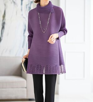 ルフラン（ルフラン）の「プリーツ素材パンツスーツ＜アルーラ＞（セットアップ）」｜パープル系