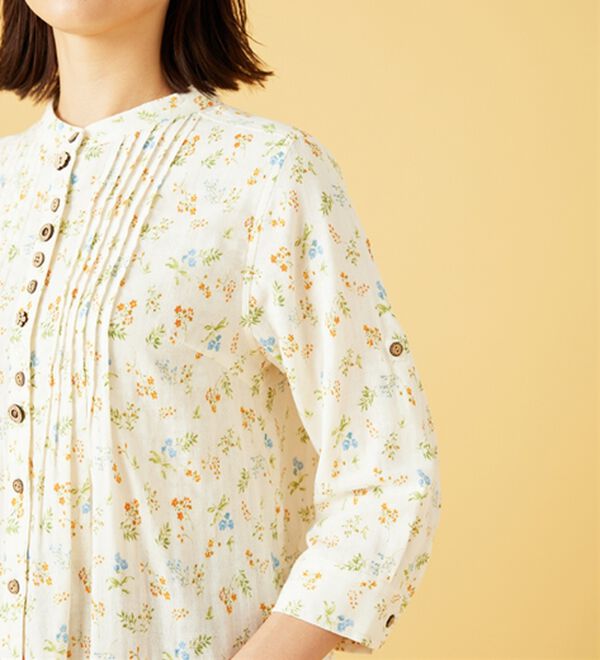 BELLUNA（ベルーナ）の「ダブルガーゼ素材多ボタンオーバーブラウス（ブラウス）」｜詳細画像