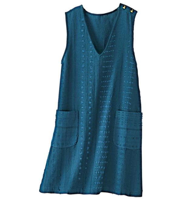 綿麻ドビー素材ジャンパードレス - ベルーナ【公式】