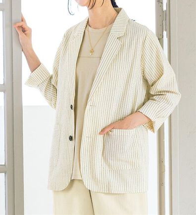 ルフラン（ルフラン）の「＜ｆｕ－ｕ＞洗える綿混サッカー素材ジャケット（その他ジャケット）」