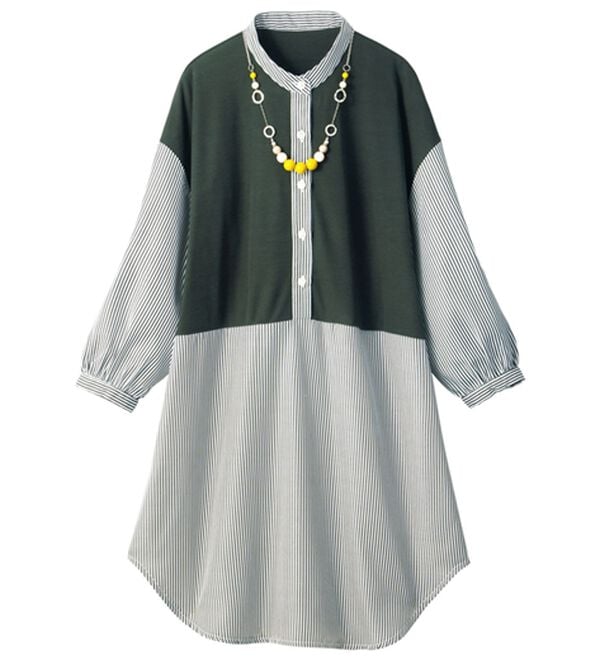 ルフラン（ルフラン）の「【３色組】脱・手抜き感！しゃれ見え切替シャツ（シャツ）」｜詳細画像