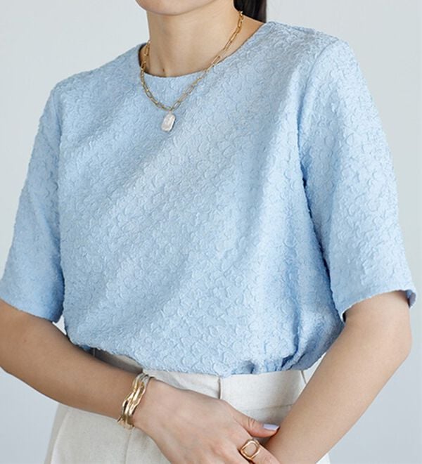GeeRA（ジーラ）の「ふくれジャカードテクスチャーブラウス（ブラウス）」｜詳細画像