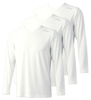 「【３枚組】テックマジック（Ｒ）魔法の冷感インナー（メンズ肌着・インナーウェア）」｜ホワイト 長袖丸首