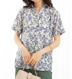 BELLUNA（ベルーナ）の「エアリーツイル裾タックシャツチュニック（チュニック）」｜詳細画像