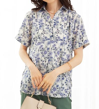 BELLUNA（ベルーナ）の「エアリーツイル裾タックシャツチュニック（チュニック）」