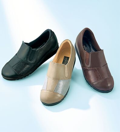 ルフラン（ルフラン）の「ゆったり５Ｅ異素材切替スリッポン（スリッポン）」