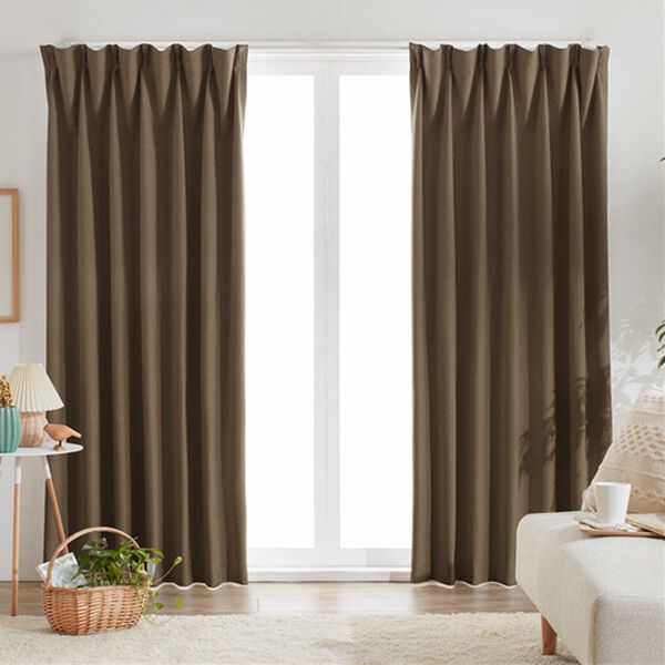iellio（イエリオ）の「１００％遮光・断熱保温・防音・天然素材風カーテン（ドレープカーテン）」｜ブラウン