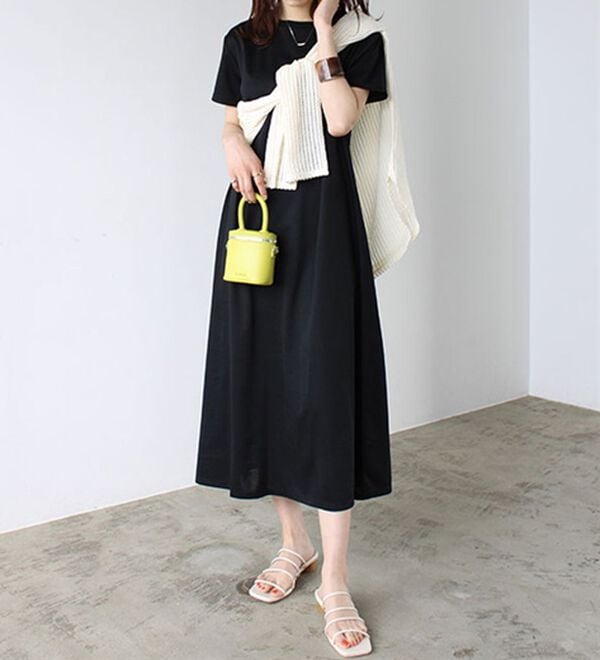 GeeRA（ジーラ）の「【接触冷感】フレアーシルエットロングワンピース（ロングワンピース）」｜詳細画像