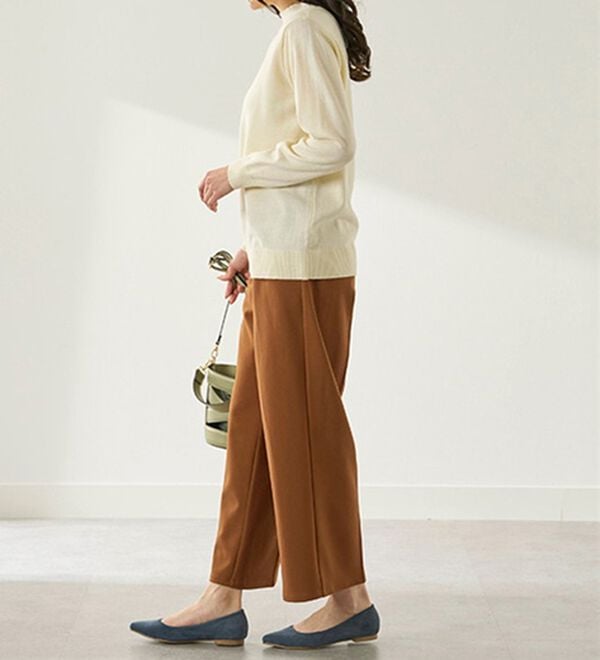 BELLUNA（ベルーナ）の「静電防止！洗えるウール入り透かし編みセーター（ニット・セーター）」｜詳細画像