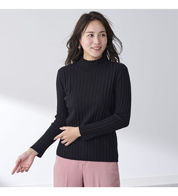 BELLUNA（ベルーナ）の「ウール入りウォッシャブルセーター（ニット・セーター）」｜詳細画像