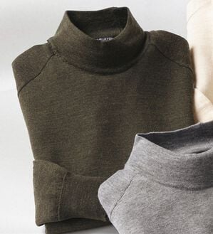 「＜コムルヴァン・オム＞メリノの自信！洗練ハイネック（メンズニット・セーター）」｜ダークグリーン