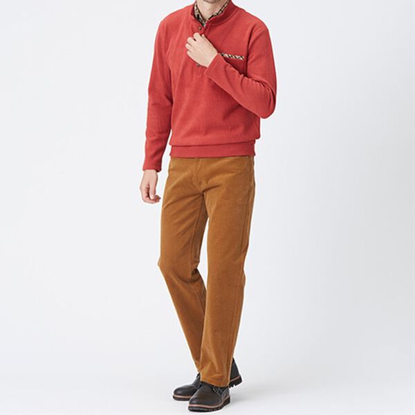 「裏ベロアのお洒落なダブル衿トレーナー（メンズトレーナー）」｜詳細画像