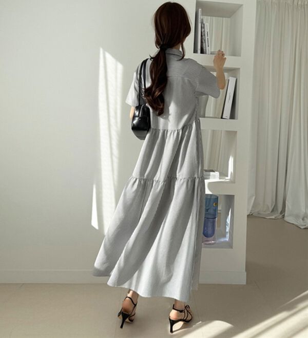 GeeRA（ジーラ）の「サッカーティアードハーフジップワンピース（その他ワンピース）」｜詳細画像