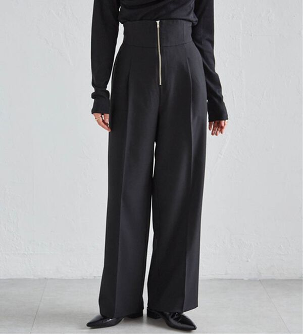 RANAN（ラナン）の「ハイウエストジップワイドパンツ（ワイドパンツ・ガウチョ）」｜詳細画像