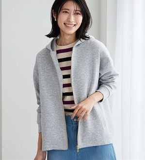 BELLUNA（ベルーナ）の「【快適Ｌａｂ．】とろみ素材裾タックパーカー（パーカー）」｜杢グレー