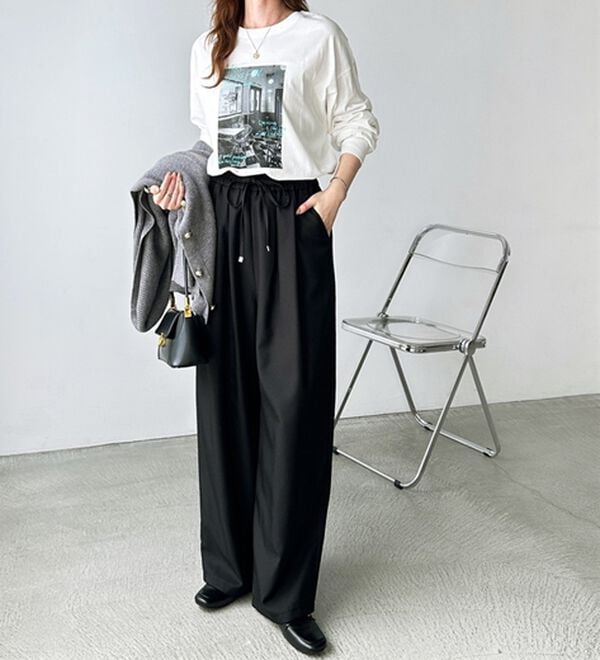 GeeRA（ジーラ）の「ウールライクダブルタックイージーパンツ（フルレングスパンツ）」｜詳細画像