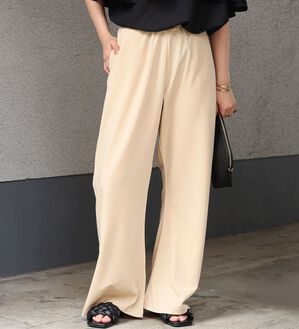 A HAPPY MARILYN（アハッピーマリリン）の「【Ｌ～８Ｌ】＜身長別に選べる２丈＞さらっと美脚ゆるカーブパンツ（ワイドパンツ・ガウチョ）」｜詳細画像