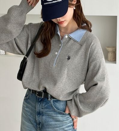 GeeRA（ジーラ）の「【Ｕ．Ｓ．ＰＯＬＯ　ＡＳＳＮ．】バイカラーポロ衿ニット（ニット・セーター）」
