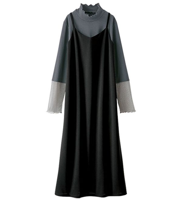 BELLUNA（ベルーナ）の「【2点セット】袖切替プルオーバー付ワンピアンサンブル（その他ワンピース）」｜詳細画像