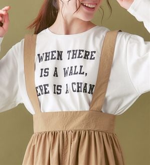 Viola e Viola（ヴィオラ エ ヴィオラ）の「【吸湿発熱】あったか綿１００％ロゴTシャツ（カットソー）」｜ホワイト