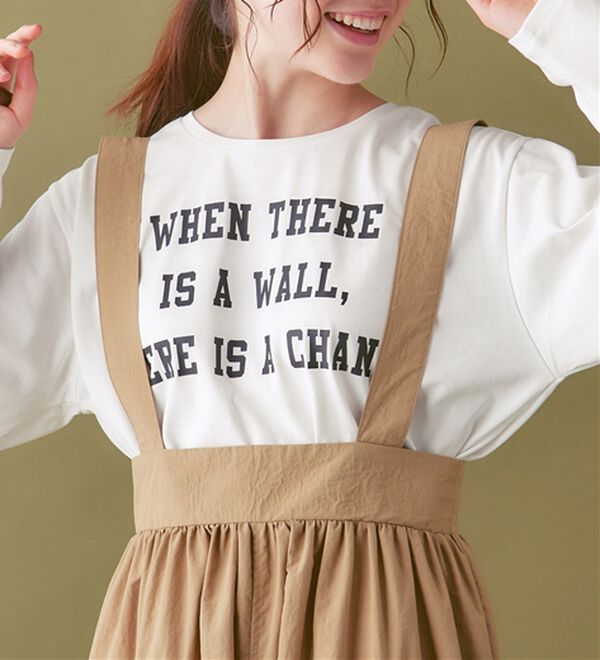 Viola e Viola（ヴィオラ エ ヴィオラ）の「【吸湿発熱】あったか綿１００％ロゴTシャツ（カットソー）」｜ホワイト