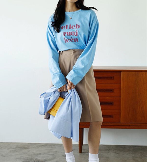 GeeRA（ジーラ）の「綿１００％アソートロゴロングＴｅｅ（カットソー）」｜詳細画像