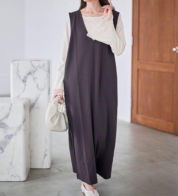 RANAN（ラナン）の「【選べる2丈】細見えが叶うジャンパースカート（ジャンパースカート）」｜詳細画像