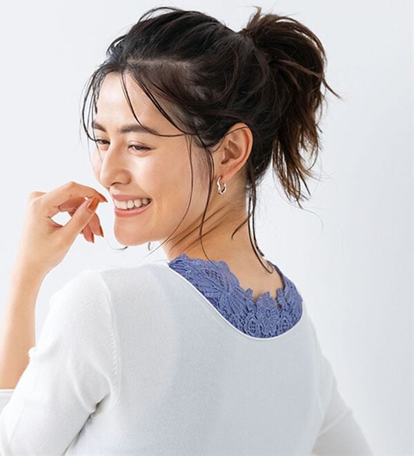 LAVIENNE（ラヴィエンヌ）の「カップ付バックレースタンクトップ（肌着・インナーウェア）」｜詳細画像