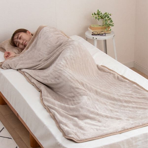 「あったかフランネルすっぽり毛布　吸湿発熱・蓄熱・保湿・抗菌防臭　＜ベルウォーム・ベルモイスト＞（毛布・ブランケット）」｜詳細画像