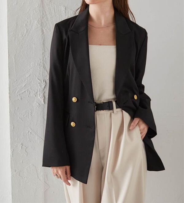 RANAN（ラナン）の「洗える！ゴールド調ボタンWテーラードジャケット（テーラードジャケット）」｜詳細画像