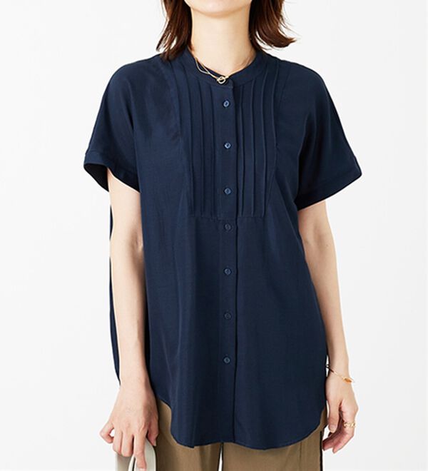 BELLUNA（ベルーナ）の「ビンテージ素材ドルマンシャツチュニック（チュニック）」｜詳細画像