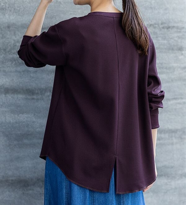 BELLUNA（ベルーナ）の「《快適Ｌａｂ．》 乾きやすい！ドライワッフルプルオーバー（カットソー）」｜詳細画像