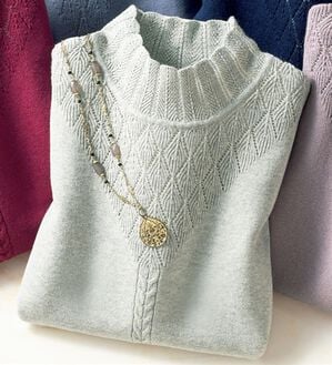 ルフラン（ルフラン）の「コットンシルクやわらかニット（ニット・セーター）」｜杢グレー