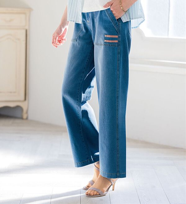 ルフラン（ルフラン）の「【２本組】雨の日もルン♪はっ水軽やかデニム（フルレングスパンツ）」｜詳細画像