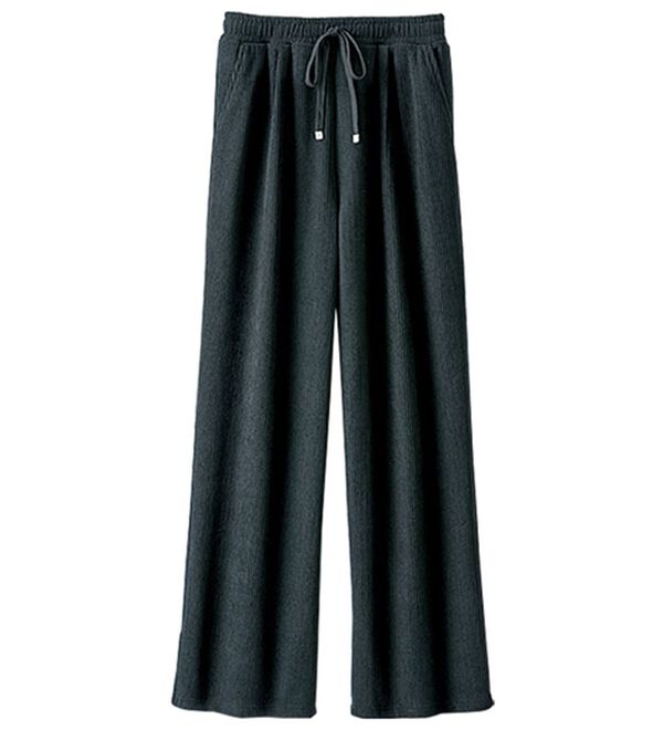 BELLUNA（ベルーナ）の「なめらか裏ベロアコーデュロイワイドパンツ（ワイドパンツ・ガウチョ）」｜詳細画像