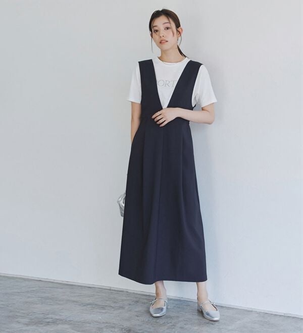 Pierrot（ピエロ）の「ウエストマークジャンパースカート（ジャンパースカート）」｜詳細画像