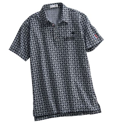 「＜ルコックスポルティフ＞モノグラム柄ジャカード半袖シャツ（メンズゴルフウェア）」