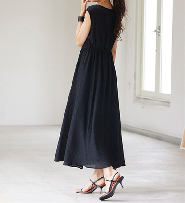 RANAN（ラナン）の「ひんやり！シャーリング風デザインロングワンピース（ロングワンピース）」｜詳細画像